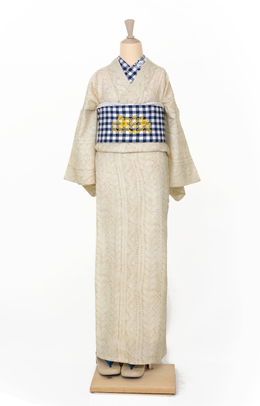 SAK-KMDF20240622 ダブルフリル着物（黒シャンブレー） | さく研究所