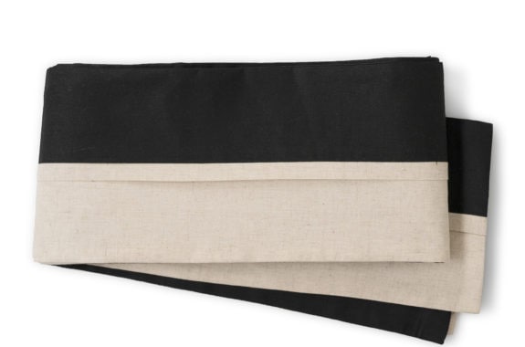 半幅帯　タック（アイボリー×ブラック）　SAK-HNOT200532　即納品