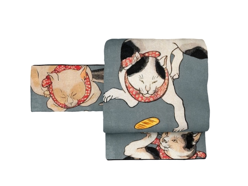 セオα夏着物・浴衣（ハチワレ猫（ライトラベンダー）） SAK-SK42901c