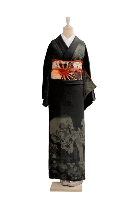 ゴフクヤサン　骸骨デザイン 着物 ゴフクヤサン 骸骨デザイン 着物