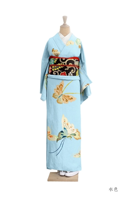 黒地に矢羽丸花模様の着物単品 c82c0cf08d46095317f3f68e66465a