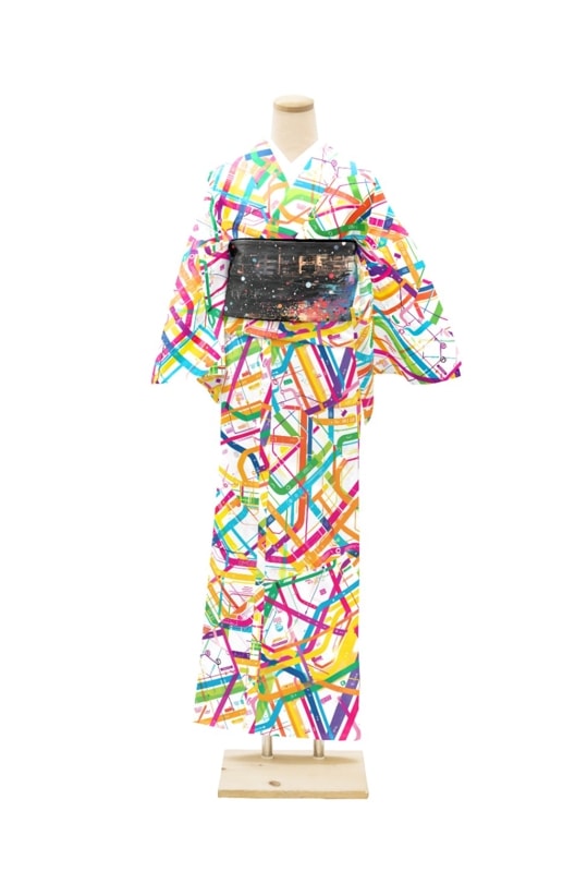 お着物 セオα夏着物・浴衣（ハチワレ猫（ライトラベンダー）） SAK