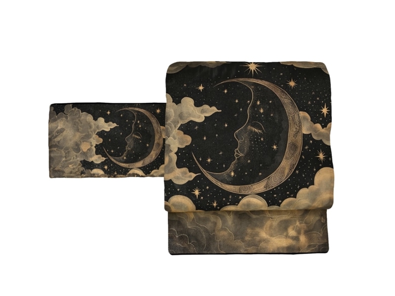 半幅帯（うさぎジャガード（黒）） SAK-UH002 | さく研究所