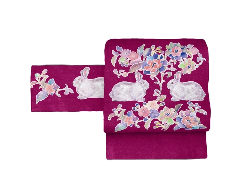 鷹金屋ウサギ模様袋帯202508096