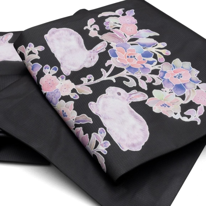 即納品 絽名古屋帯 lapin24042101兎唐草 はまなす色 | ブランド