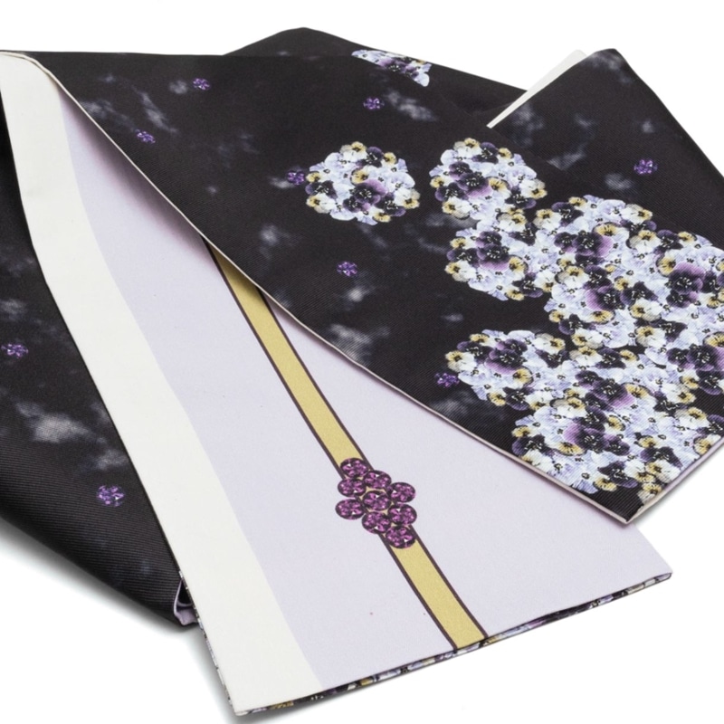 半幅帯（うさぎジャガード（黒）） SAK-UH002 | さく研究所