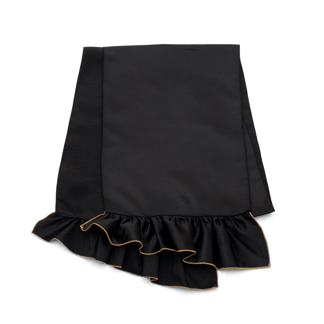 フリル帯揚（ブラック）SAK-OBAF241221
