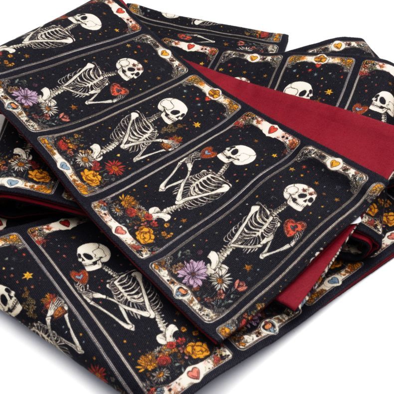 ペンギン柄半幅帯 赤黒ストライプ ペンギン柄半幅帯 赤黒ストライプ