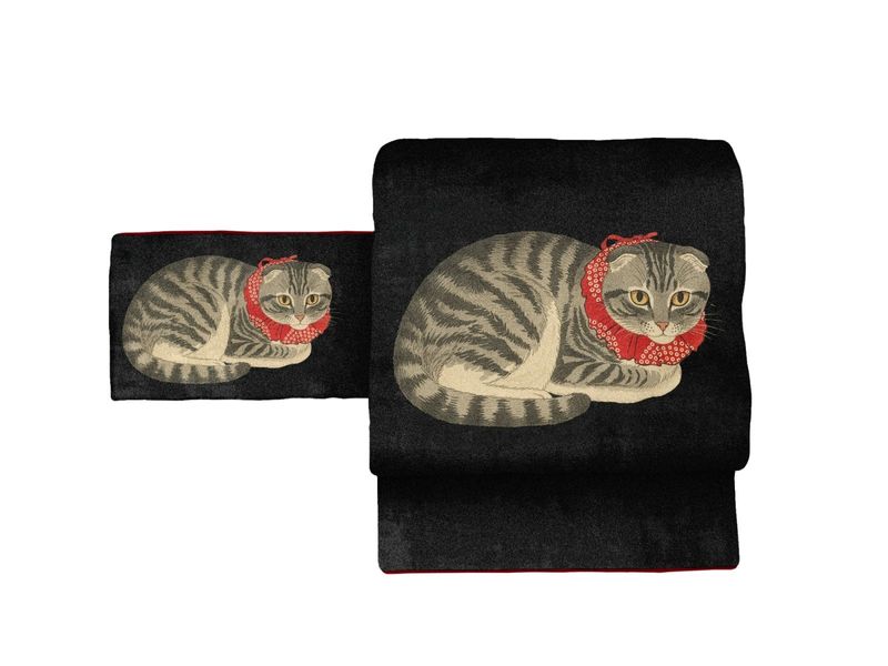 半即納品 半幅帯（ハチワレ猫（グレー）） SAK-HN41801b | ブランド別