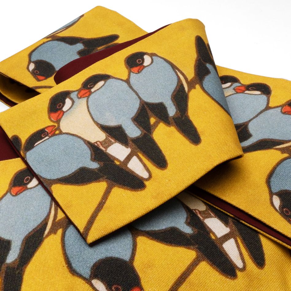 【ゴマ団子】雀着物と刺繍帯セット ゴマ団子】雀着物と刺繍帯セット 即納品コーナー】店舗在庫品のため