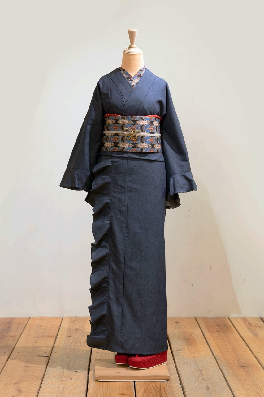 SAK-KMF20230306　フリル着物（デニム）  