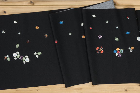 さくオリジナル 宝石箱帯揚　黒　SAK-OBA102601