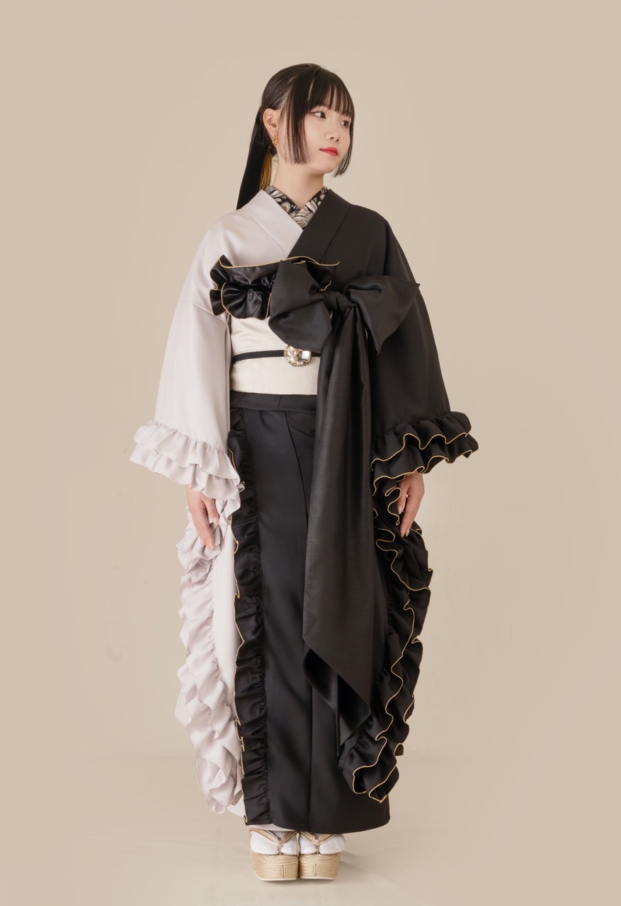 ギャザーフリル振袖（バイカラー）SAK-FKFG20250108 | さく研究所,着物
