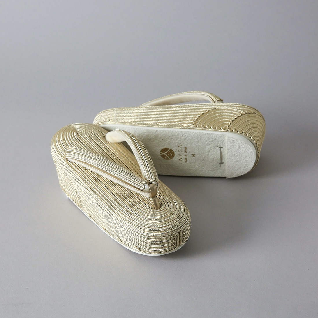 コード刺繍草履(ゴールド)　SAK- ks-09-m-gd