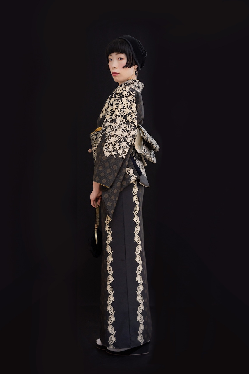 袷着物（リトルリリー（ブラウン））　SAK-SMK191010