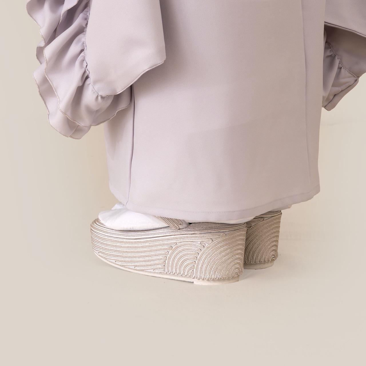 コード刺繍草履(プラチナ)　SAK- ks-09-m-pl