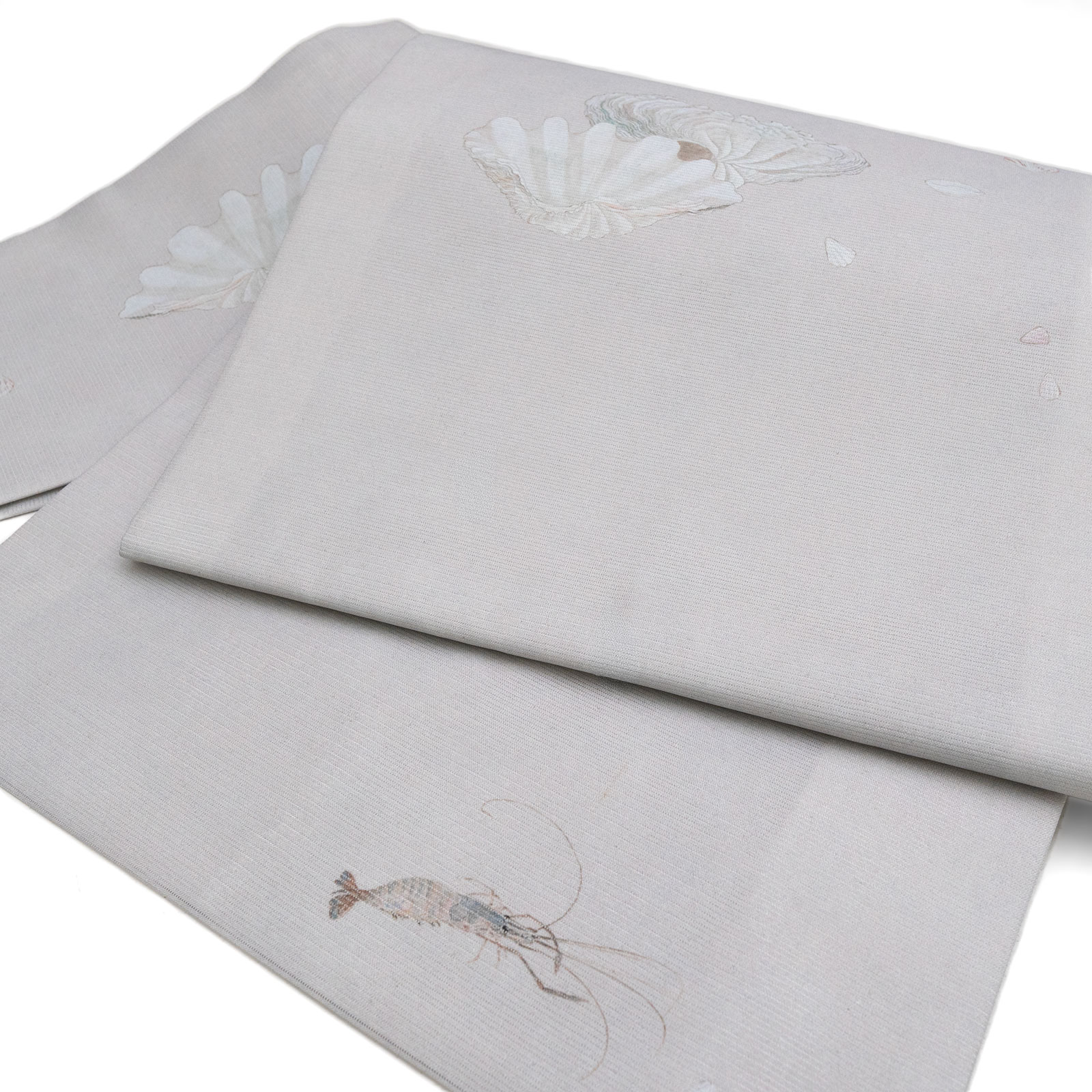 即納品 名古屋帯・絽（朝凪/薄灰）　sSAK-ONPR190402