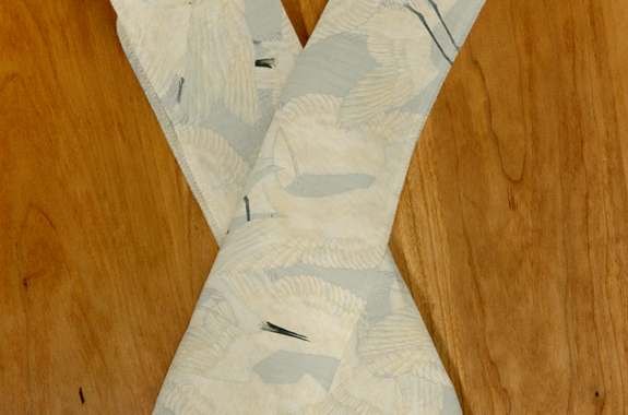 さくオリジナル柄半衿　鷺　SAK-HE507a