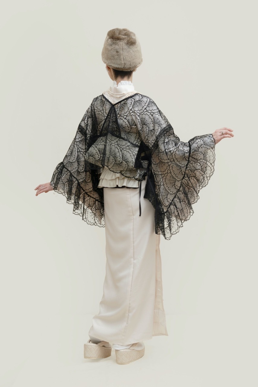 SAK-LHBO251110　レース羽織ボレロ（ブラック）