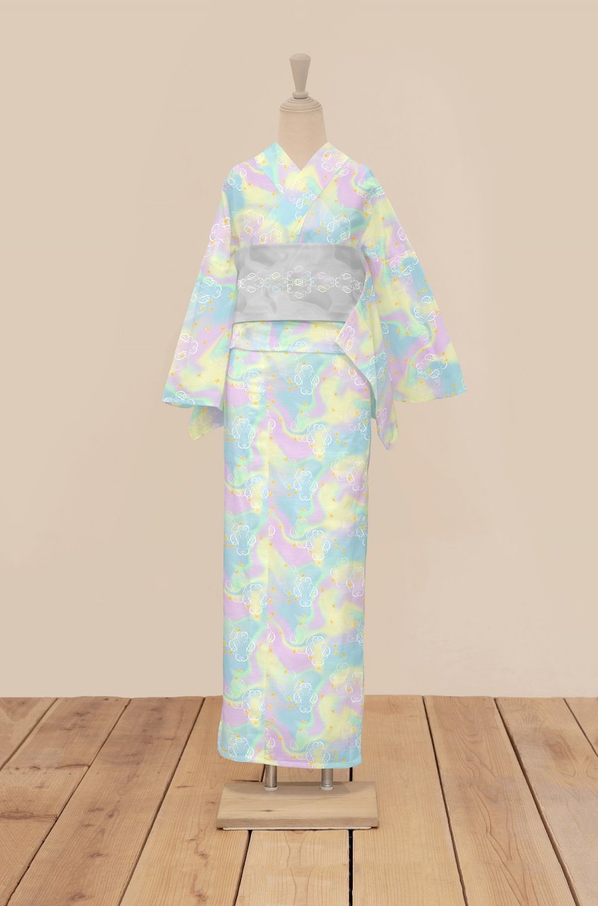 セオα 浴衣　夏着物 セオα着物・浴衣（花と蝶/墨紺） | ＃さく研究所