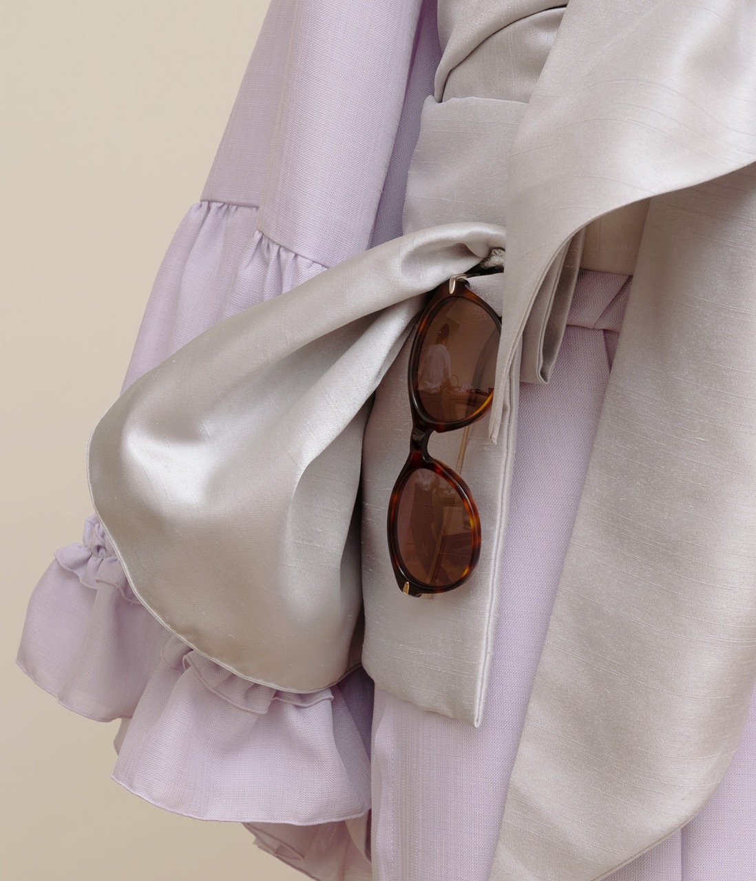 フリル帯ポシェット(シルバー)SAK-FOP250730