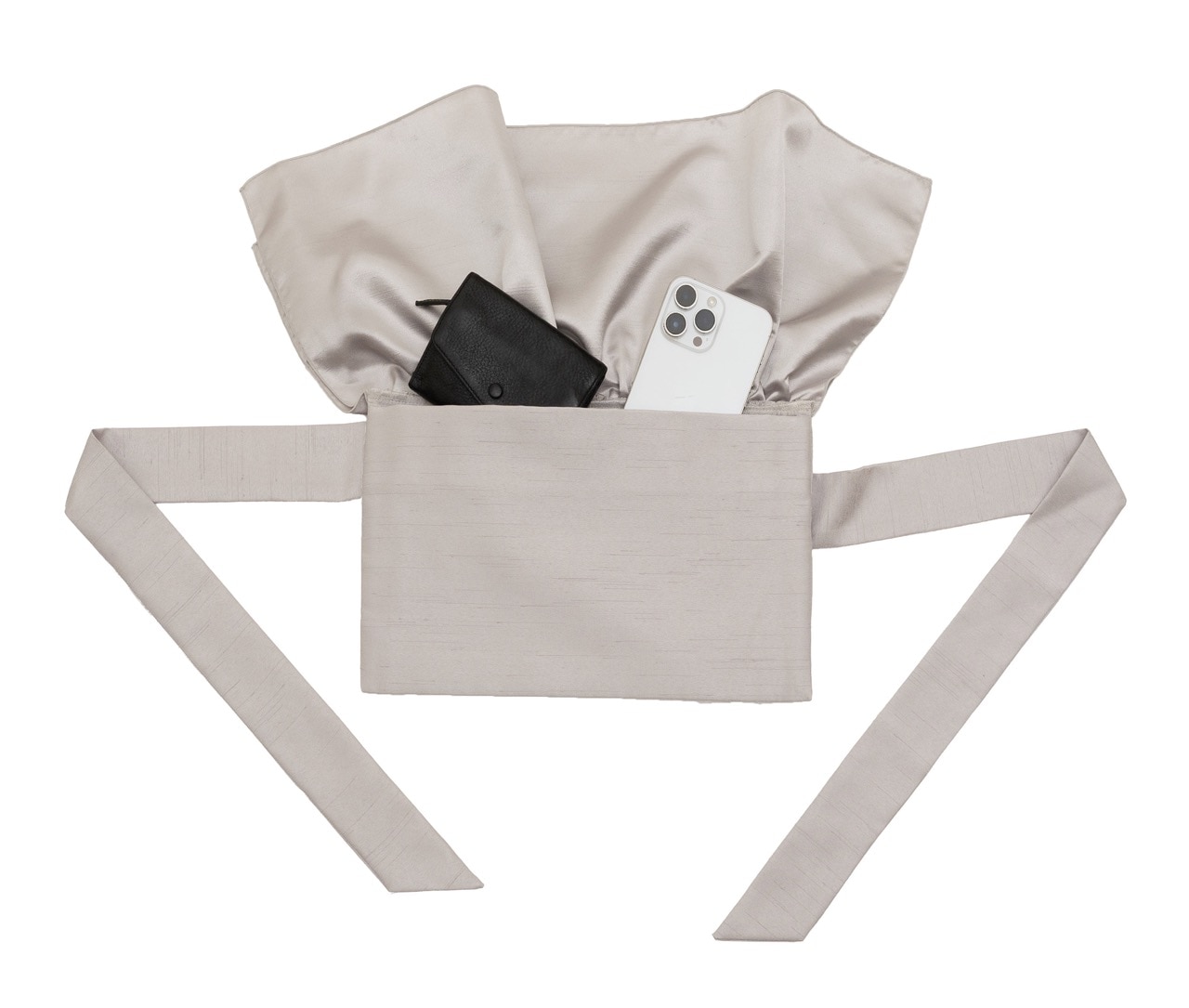 帯リメイク　蓋つきポシェット<シルバー> 帯リメイク 蓋つきポシェット<シルバー>