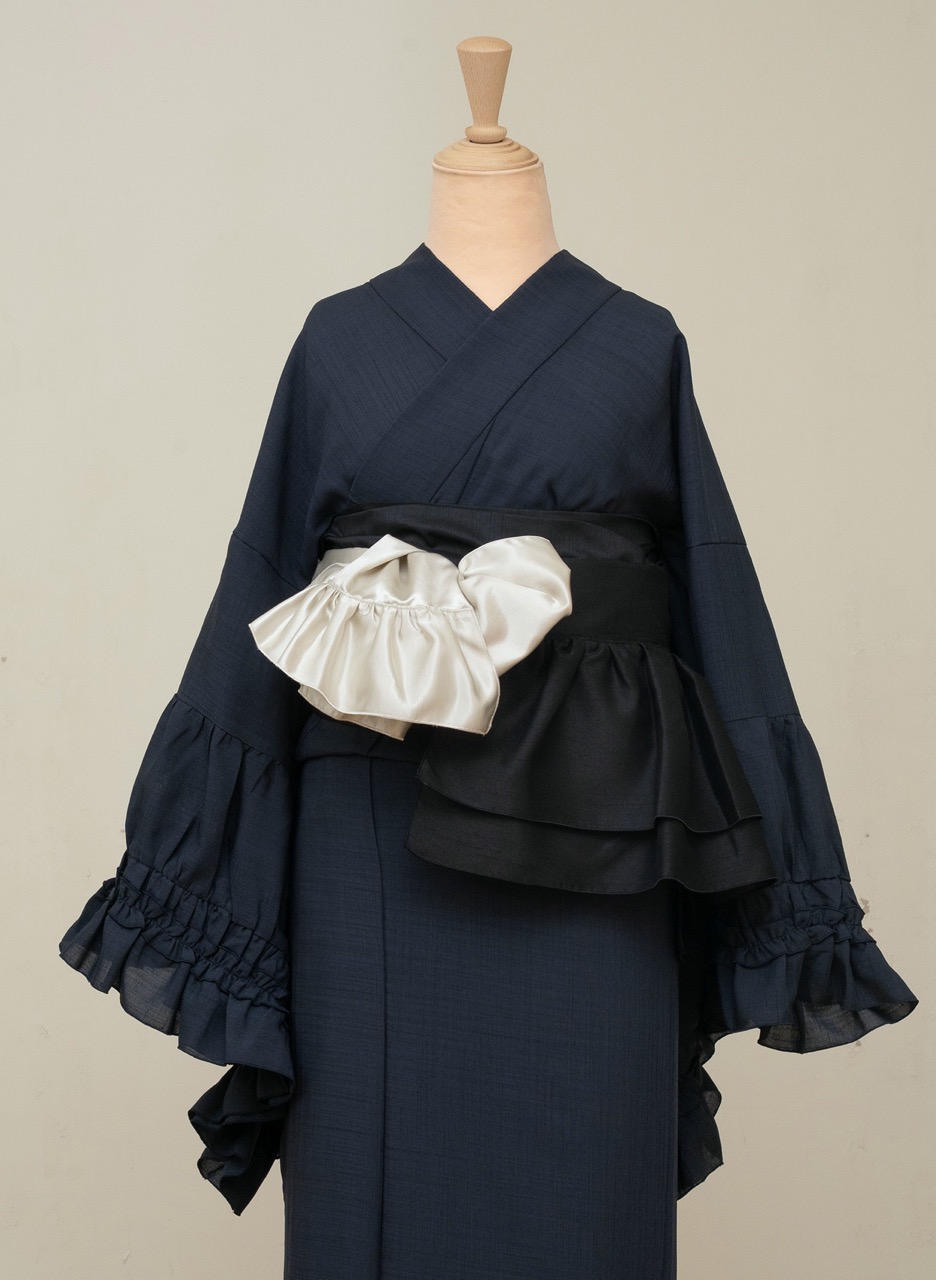 フリル帯ポシェット（ブラック）SAK-FOP250731