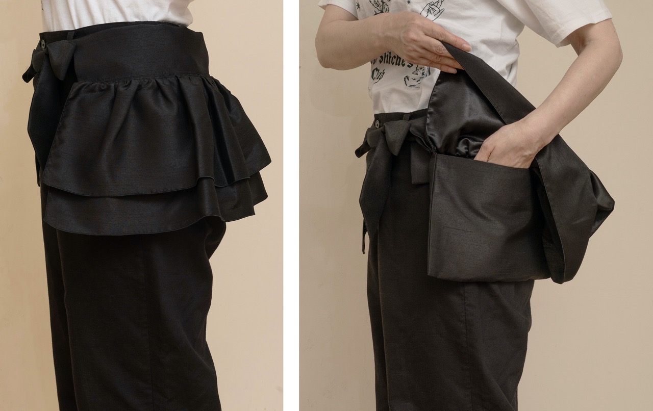 フリル帯ポシェット（ブラック）SAK-FOP250731