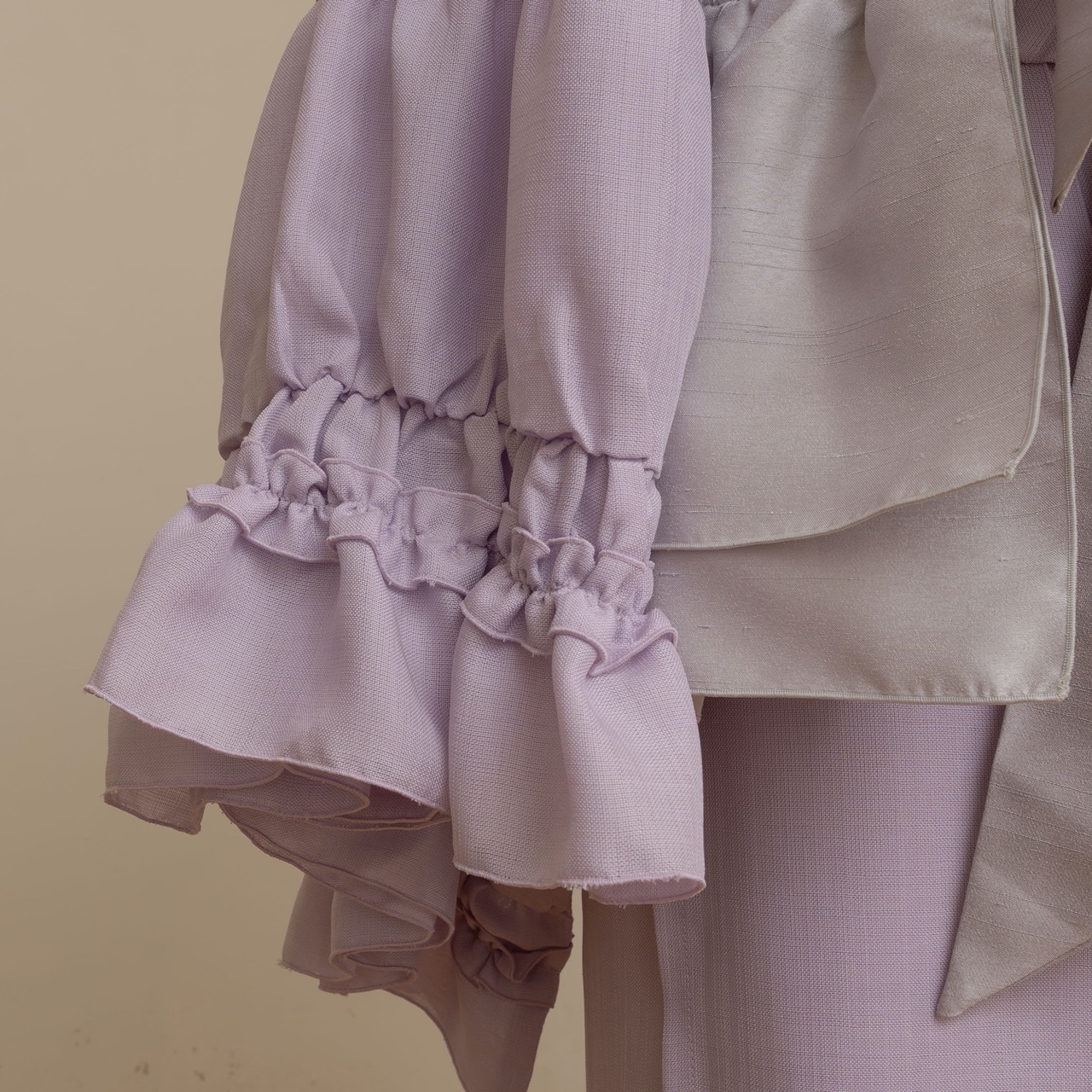シャーリングフリル着物/カンパニュラ（薄紫）　SAK-KMSFC20250801