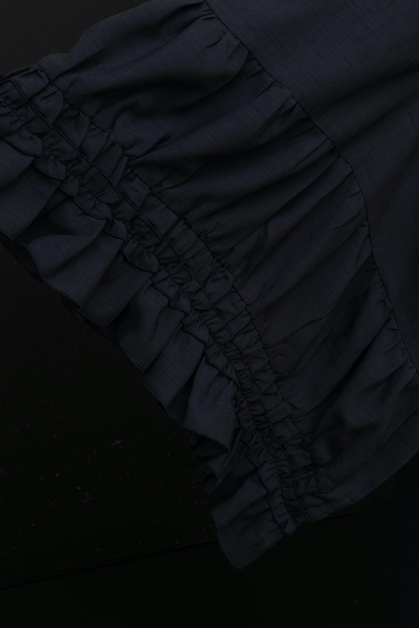 シャーリングフリル着物/カンパニュラ（紺）　SAK-KMSFC20250802