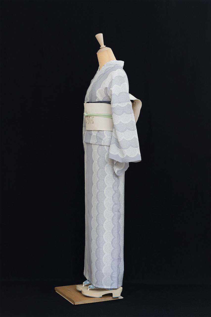 セオα夏着物・浴衣＜ラインレース（ラベンダーグレー）＞　sSAK-SK180414　即納品