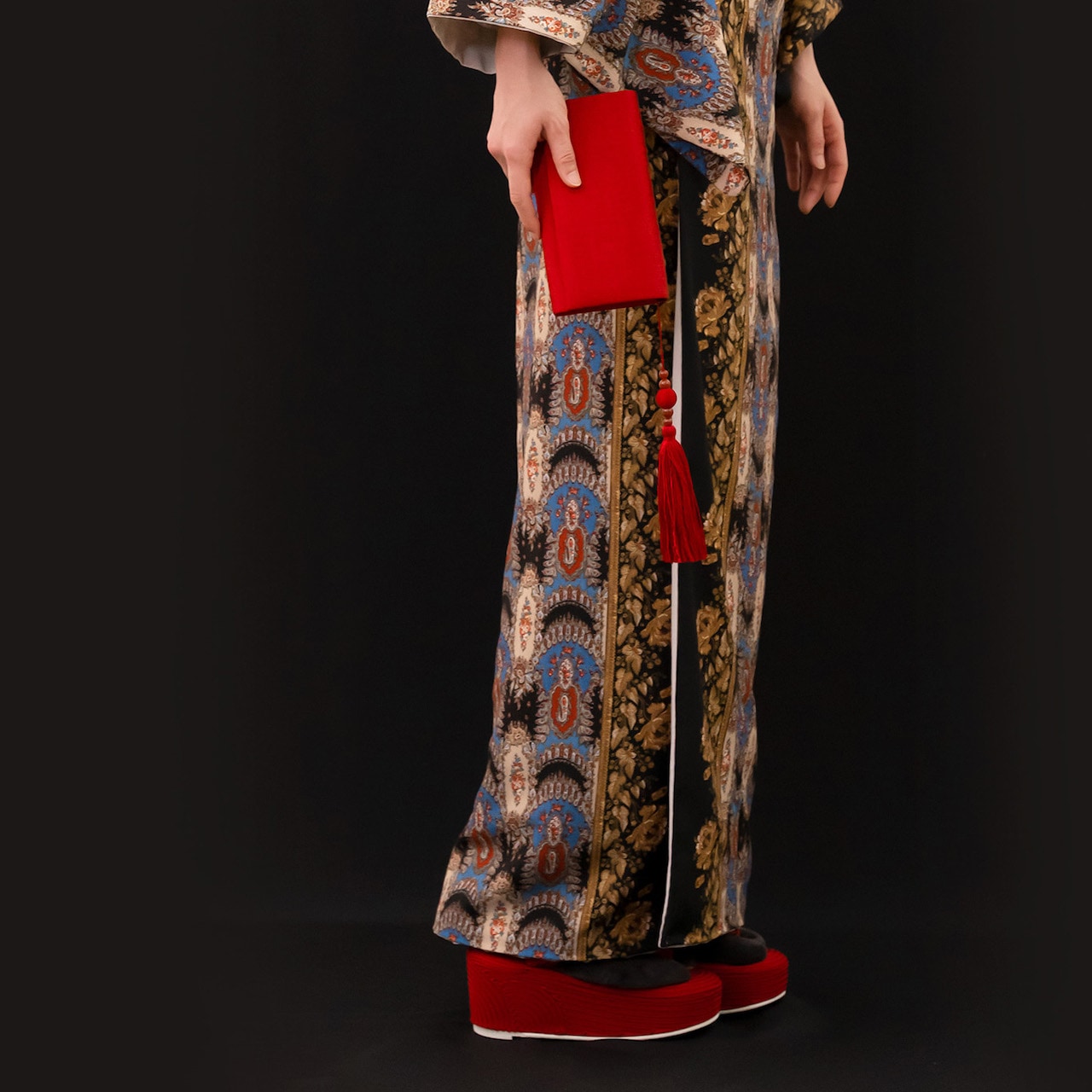 コード刺繍草履(ルージュ) SAK-ks-01-4