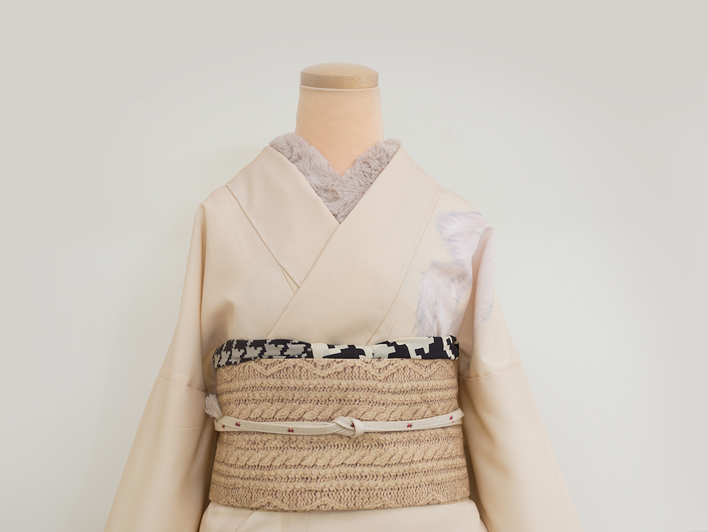 訪問着 袷 着物 正絹 濃紫 三日月 すすき 楓 フォーマル 新古品