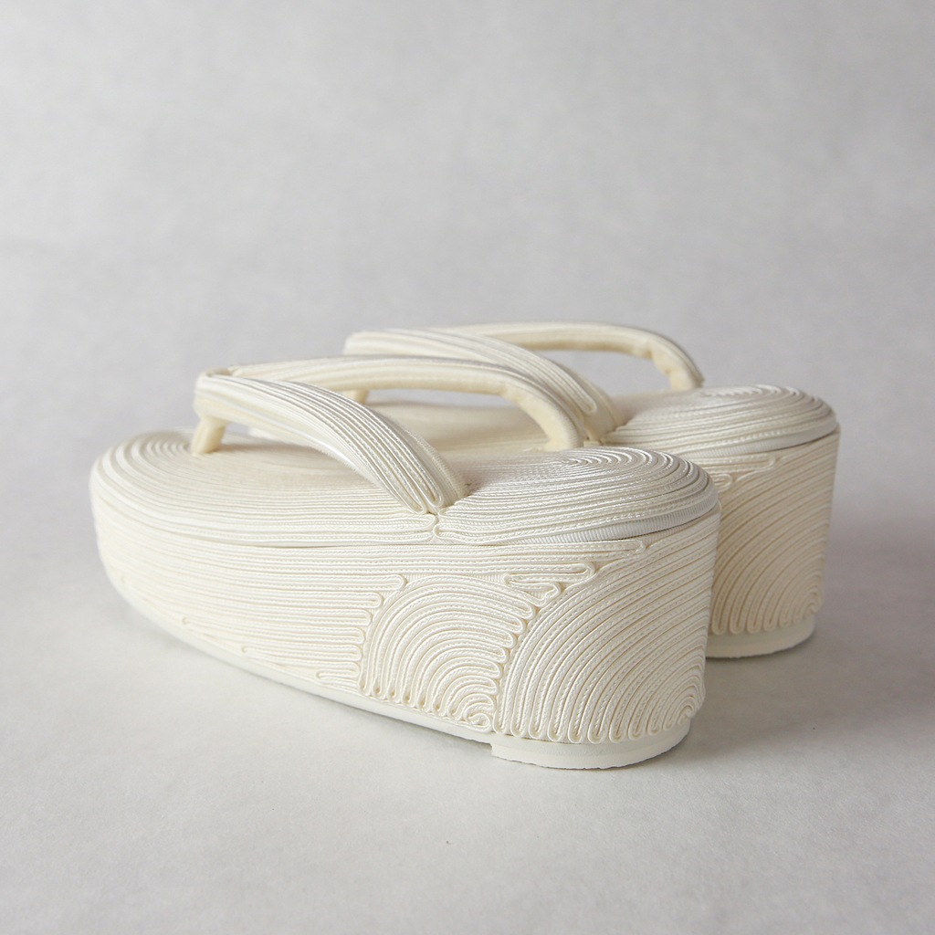 コード刺繍草履(アイボリー)  SAK-ks-01-2