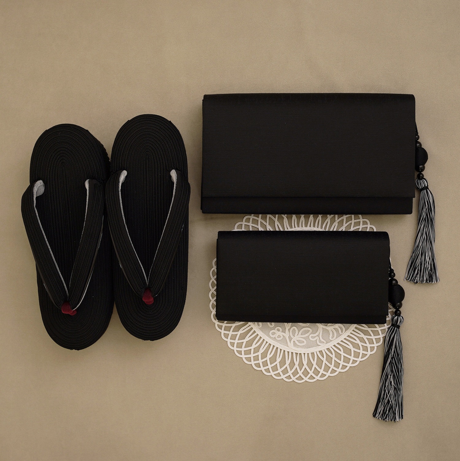 コード刺繍草履(ブラック) SAK-ks-01-1