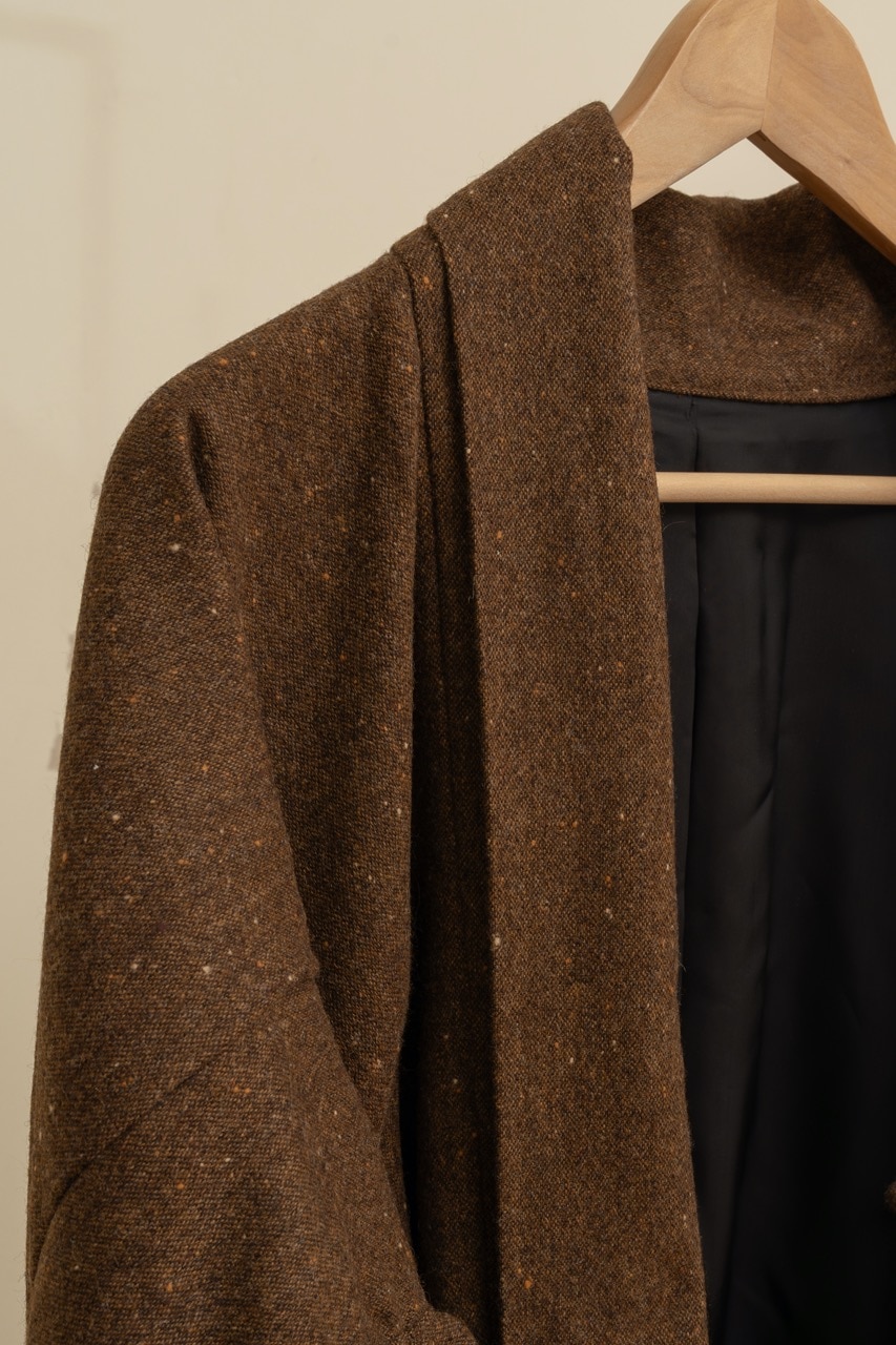 フリル羽織コート(ネップツイード・テラコッタ)SAK-FHAC 20251224