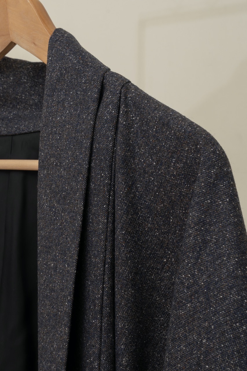 ボアフリル羽織コート（シャンタン・ブラック）SAK-FHAC 20251225