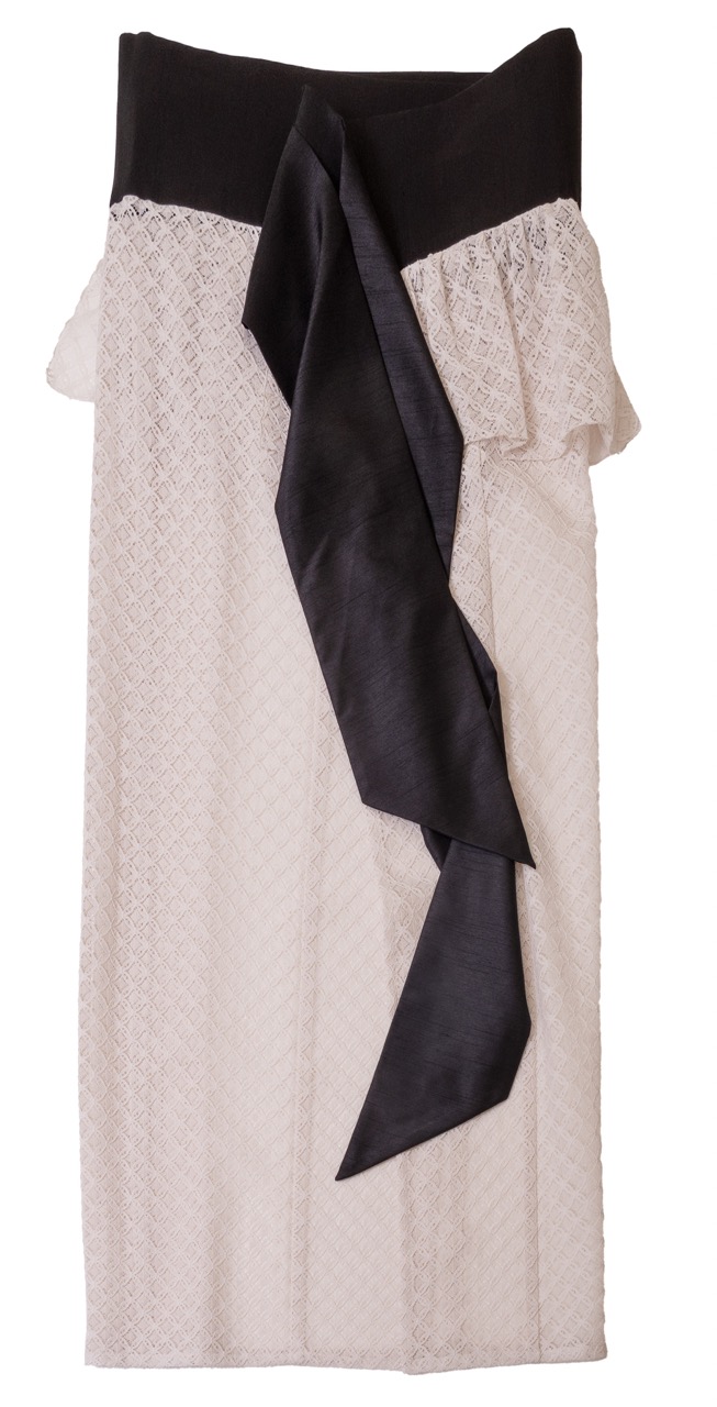 SAK-KMCFS20250613　クロス着物　フリルスカート（ラッセルレース・エクリュ）