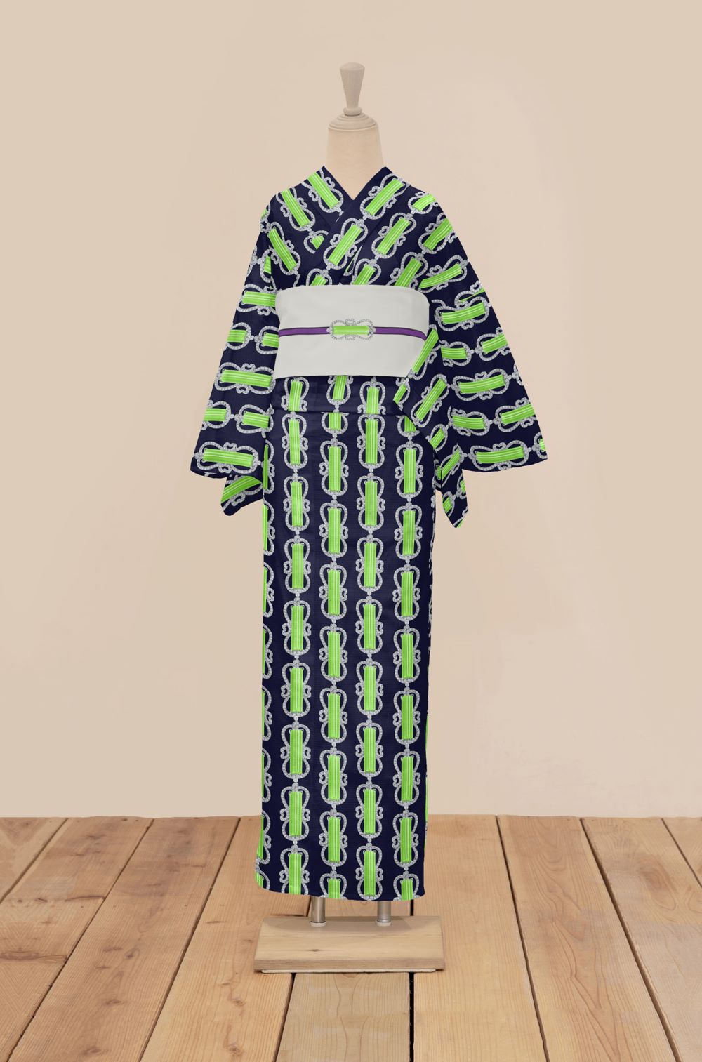 半幅帯（ペリドット）　SAK-HNOP210422