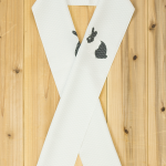 さくオリジナル柄半衿　うさぎ・薄いグレー　SAK-HE006a