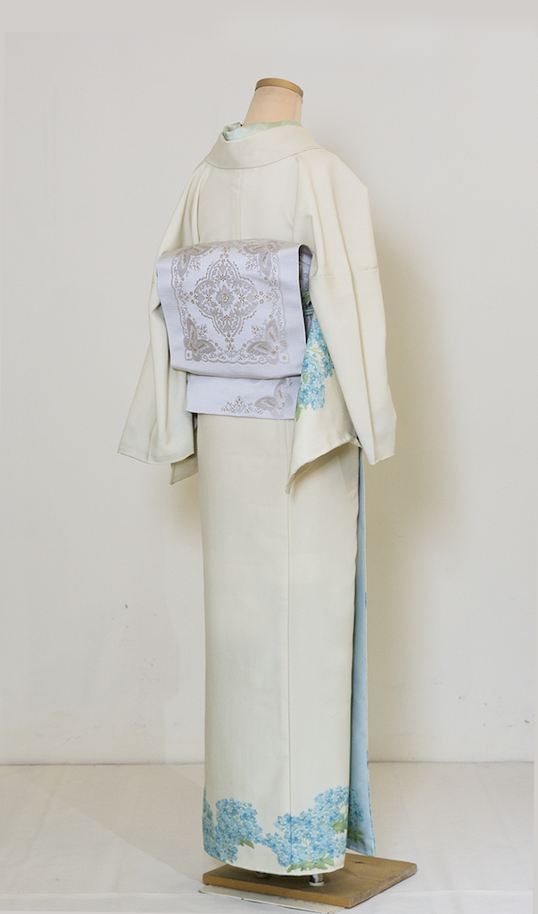 袷着物（すみれ（表：クリーム 八掛：薄水色）） SAK-RMK161011b