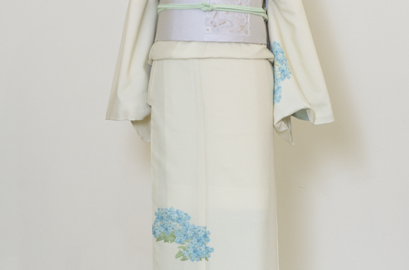 袷着物（すみれ（表：クリーム 八掛：薄水色）） SAK-RMK161011b