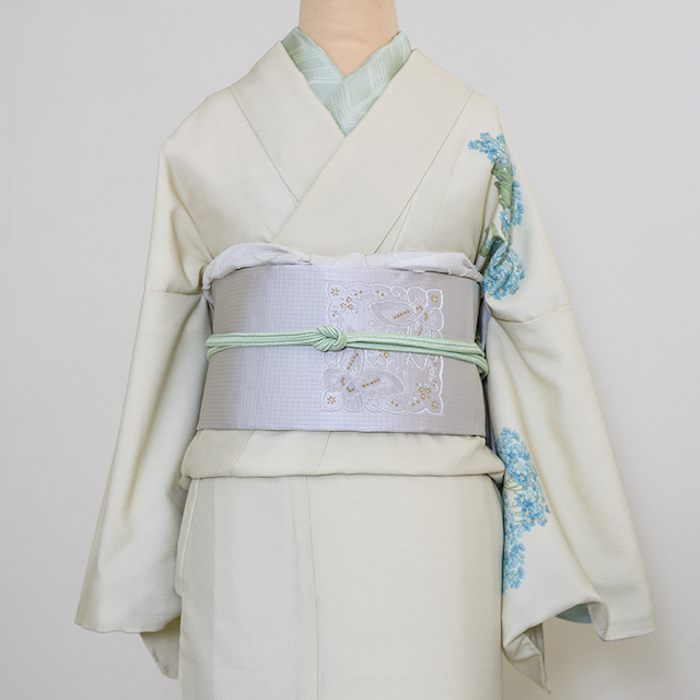 袷着物（すみれ（表：クリーム　八掛：薄水色））　SAK-RMK161011b