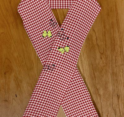 さくオリジナル柄半衿　モンシロチョウ　SAK-HE003b