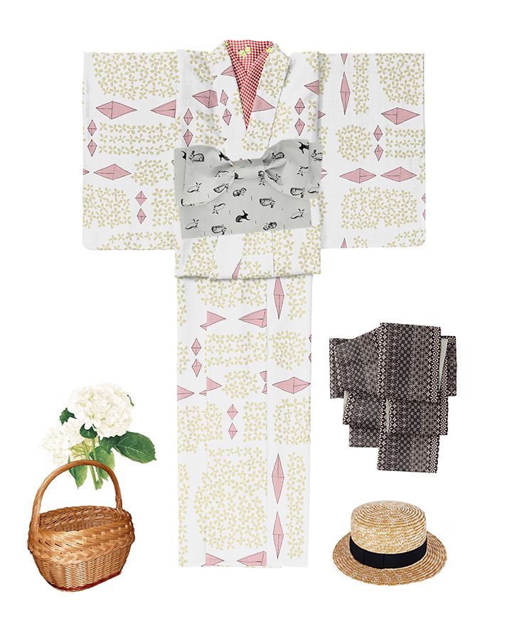 さくオリジナル柄半衿　モンシロチョウ　SAK-HE003b