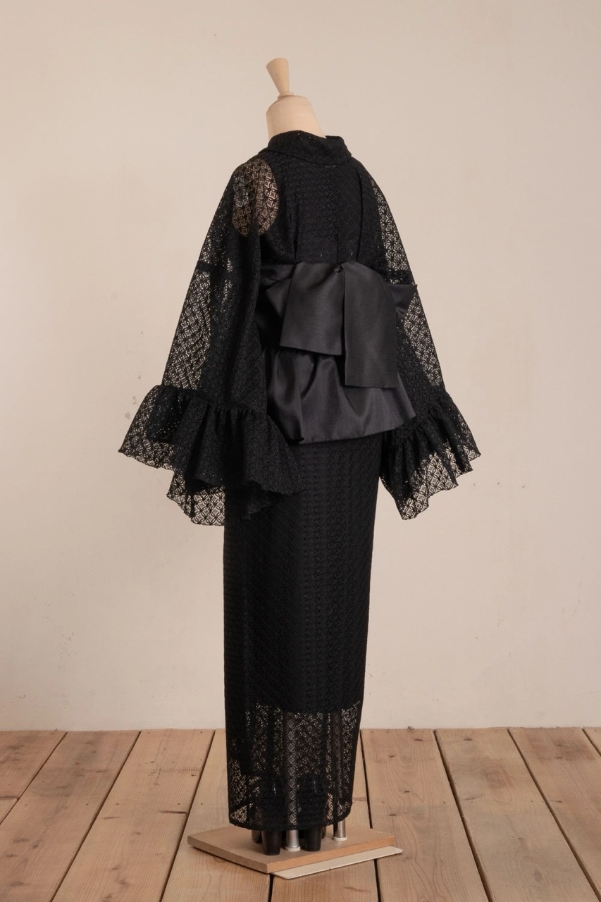 SAK-KMCFT20240324 クロス着物 フリルトップス(リーフパール柄)