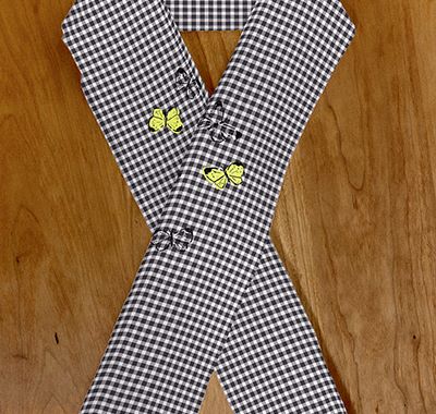 さくオリジナル柄半衿　モンシロチョウ　SAK-HE003a