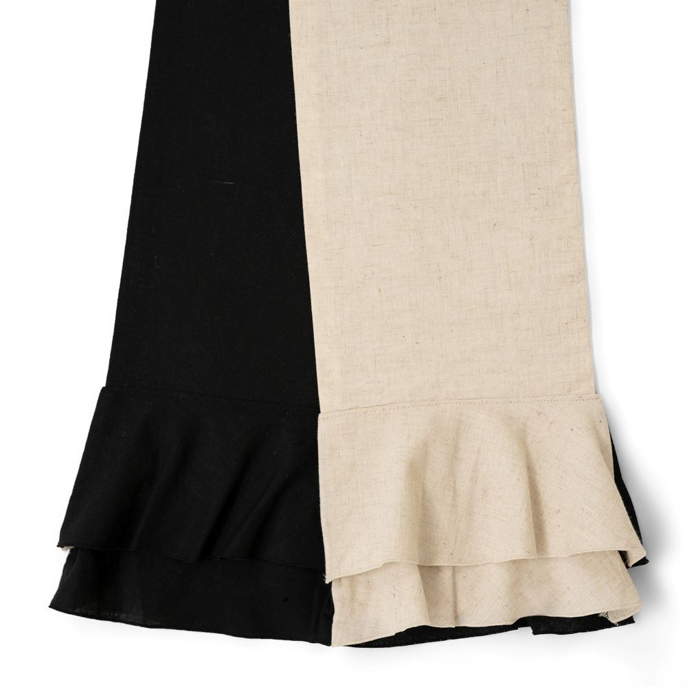 半幅帯　フリル（アイボリー×ブラック）　sSAK-HNOF200528　即納品