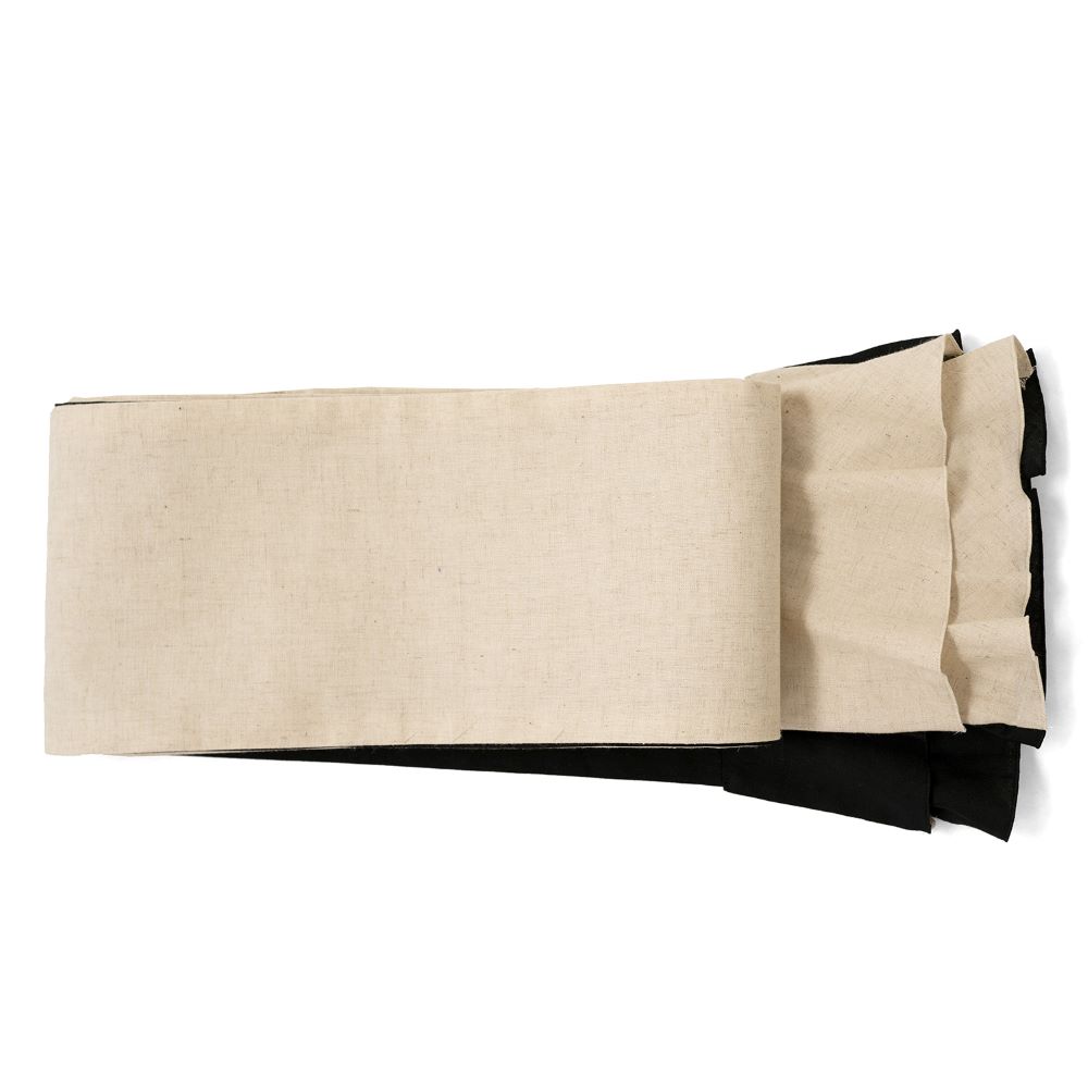 半幅帯　フリル（アイボリー×ブラック）　sSAK-HNOF200528　即納品