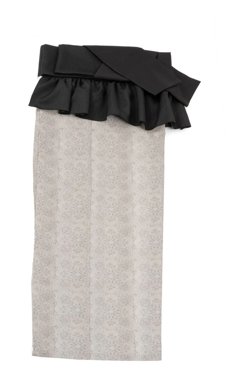 SAK-KMCFS20240323　クロス着物　フリルスカート（アンティークホワイトレース柄）